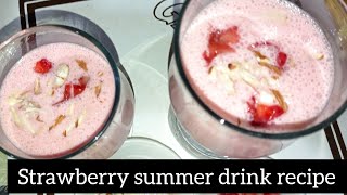 Refreshing and energetic strawberry drink recipesummer drink recipestrawberry lassi recipe [upl. by Annaihs778]