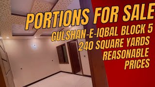 Portion for Sale In GulshaneIqbal Block 5  House For Sale  Realtors Town  Karachi Property [upl. by Kcarb]