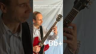 Bb augmented triads in open position across the fretboard guitar guitarpractice jazz chords [upl. by Luhe]