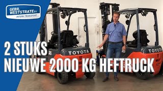 2 stuks nieuwe Toyota 2000kg elektrische heftrucks geleverd  KOOI reachvorken [upl. by Chapa886]