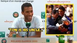 Felix AugerAliassime quotToni is the uncle of Rafael Nadalquot  Roland Garros 2022 HD [upl. by Eirotal]