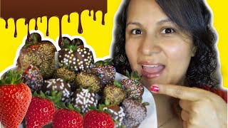 🍓Como hacer Fresas con chocolate  Chocofresas ❤️ [upl. by Xaviera156]