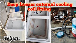 deep freezer external cooling coil fitting Telugu voltas deep freezer not cooling workshoptelugu [upl. by Dorey]