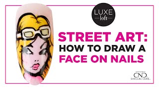 Street Art Nails How to Draw a Face Using Gels [upl. by Aita404]