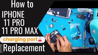 iPhone 11 Pro Max charging port replacement easy and full method [upl. by Aicirtac549]