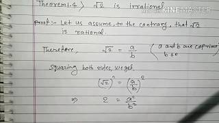 Theorem 14  Root 2 is irrational Chapter 1Real Number Class 10th in hindi [upl. by Ueik]