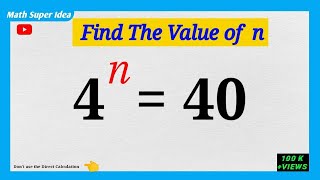 Nice Logarithmic Math Simplification  Find the Value of N [upl. by Nrevel]