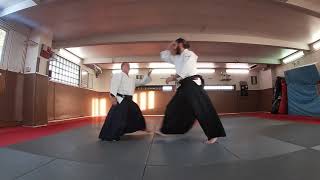 Technique Aïkido  Tachi waza  Shomen uchi  Soto kaiten nage [upl. by Longwood]