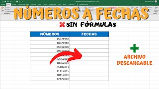 Como convertir NÚMEROS A FECHAS sin fórmulas en Excel [upl. by Lowe]