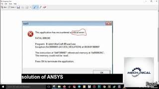 ANSYS critical error [upl. by Snell]