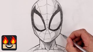 How To Draw Spiderman  Beginners Sketch Tutorial [upl. by Adialeda]