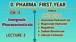 AntacidInorganic pharmaceuticalsCH3L2Pharmaceutical chemistryDPharm first year [upl. by Lubbock176]