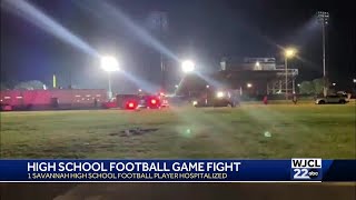 Player hospitalized after high school football fight in Savannah [upl. by Ecnahc]