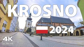 Krosno Poland Walking Tour ⛅️ 4K Ultra HD – With Captions [upl. by Anilak]