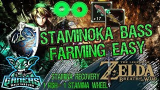 Legend of Zelda Breath of the Wild Farming Staminoka Bass Location [upl. by Nerej]