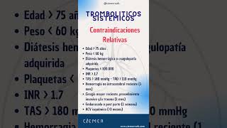 ⚠️ Contraindicaciones relativas para la trombólisis sistémica [upl. by Craig]