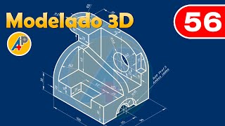 Modelado 3D en AutoCAD  Ejercicio 56 [upl. by Shandy]