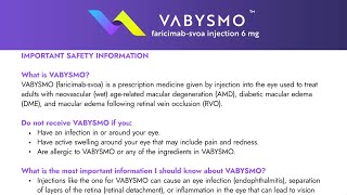 VABYSMO Indications and Important Safety Information [upl. by Hailey]