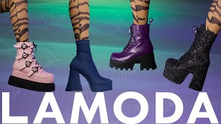 LAMODA TRY ON Haul BLACK FRIDAY Platform Shoes Creepers Chunky Heels Alt Fashion [upl. by Niwdog]