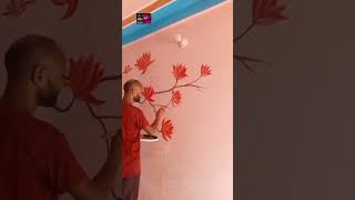 Wall painting design ideas  Wall painting  Wall painting design shorts [upl. by Kramal]