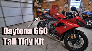 Want a Sleek Daytona 660 Watch This EVO Tech tail tidy Installation Now [upl. by Ahsropal]