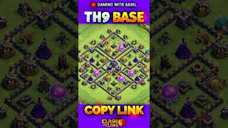 Perfect TH9 Base Design✨ coc clashofclans [upl. by Notniuqal]