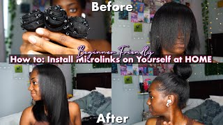 Detailed How To Install Microlink Weft Extensions on YOURSELF at HOME  Curls Queen Hair [upl. by Ruffo]