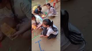 special Rangoli design of school kids Gurukul Vidyapeeth school May￼ trending video [upl. by Lehcer787]