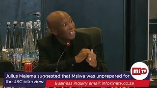 Julius Malema says that Adv A P V Msiwa was unprepared for the JSC interview [upl. by Llenrag]