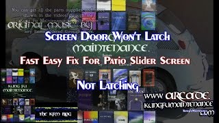 Screen Door Wont Latch Fast Easy Fix For Patio Slider Screen Not Latching [upl. by Abbub895]