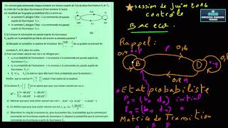 graphe probabiliste bac eco rappel de cours et correction dexercice N 2 session de controle 2016 [upl. by Eidson853]