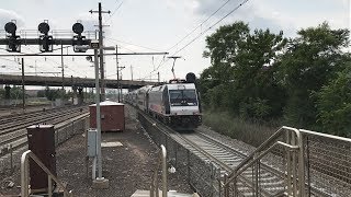 NJ Transit HD 60fps Bombardier ALP46 amp ALP46A Sandwiches  Newark Airport Station 82718 [upl. by Barnard36]