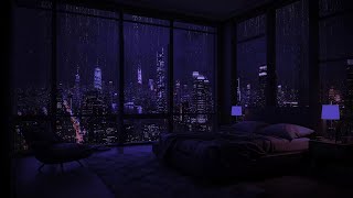 Regen für schnellen Schlaf Gemütliches Schlafzimmer und friedlicher Blick auf die Stadt bei Nacht [upl. by Ijar734]