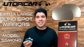 XLarge Blind Spot Mirrors  How to install them and mistakes to avoid Model SSM040 UTOPICAR [upl. by Notyalk]