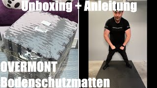 OVERMONT Bodenschutzmatten Fitnessmatten Sportgerätematten 18 Stück Set Unboxing und Anleitung [upl. by Laemsi384]