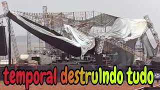 Temporal atinge em cheio recinto de festas provocando muitos estragos [upl. by Nnylatsyrc583]