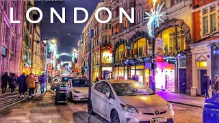 Central London Walk at Christmas🎄 London Christmas Lights Tour 🎄 London Christmas Market 4K HDR [upl. by Lucienne832]