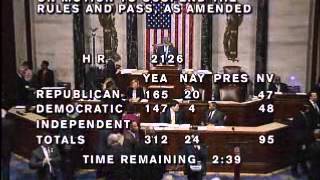 Roll Call Vote on HR 2126 [upl. by Leugar110]