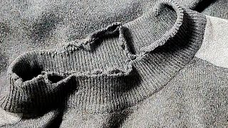 The Easiest Way to Repair a Broken Knitted Sweater Collar at Home Yourself [upl. by Cutcheon]