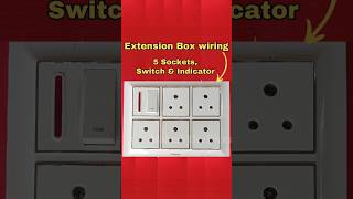 5 Sockets 1 Switch 1 Indicator Extension Box WiringMaheshelectricks [upl. by Nonnad]