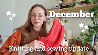 ✨️December knitting and sewing update✨️knitted hood quilted waistcoat plans ❄️ cosy craft podcast [upl. by Naired150]