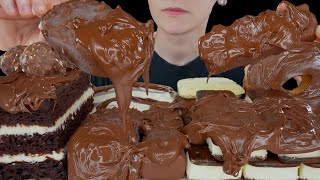 ASMR Nutella Chocolate Desserts amp Ice Cream HaagenDazs Snickers Sandwiches Donut Layered Cake [upl. by Hung430]