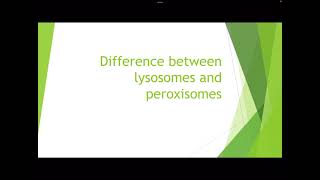 Difference between lysosomes and peroxisomes [upl. by Annav551]