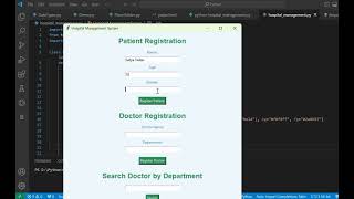 Hospital Management system project in Python shorts pythonprojectsshortvideo [upl. by Ardnama852]