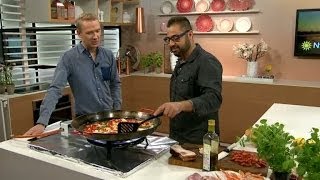 Sveriges mästerkock Amir Kheirmand bjuder på paella  Nyhetsmorgon TV4 [upl. by Northington904]