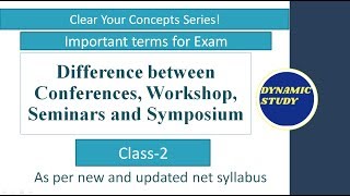 Difference between Conferences Workshop Seminars and Symposium [upl. by Kaufman]