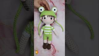 Artie The Frog Boy Amigurumi Crochet Doll crochet amigurumi crochetpatterns diy crochettoys [upl. by Brade50]