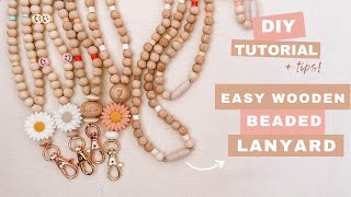 Wooden Beaded Lanyard Tutorial  DIY Silicone amp Beech Wood Full Strand with Safety Pop Clasp [upl. by Gerbold661]