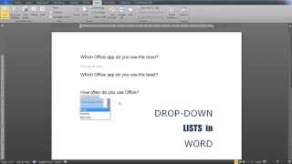 Dropdown lists in Word Insert modify use a format to style contents [upl. by Heall]