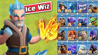 Ice Wizard vs All Troops  Clash of Clans  Winter Update [upl. by Anivlis]